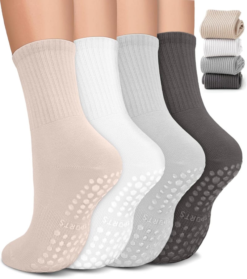 BLONGW Pilates Socks with Grips for Women, Non-Slip Yoga Athletic Socks for Barre Barefoot Workout Hospital - Image 1